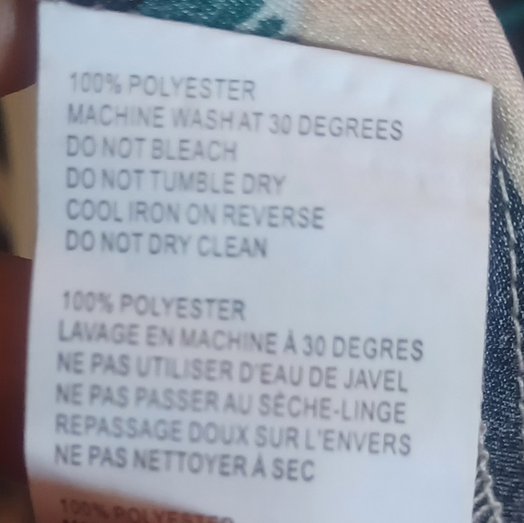 Leopard print will teal satin long sleeve button down blouse. #356 - Picture 5 of 5